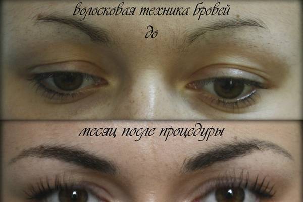 Волосковый татуаж бровей фото